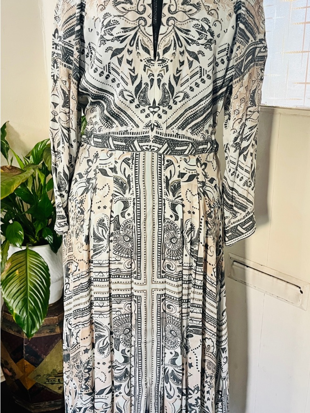 Odd Molly Cream and Black Bohemian Printed Maxi Dress - Picture 5 of 9